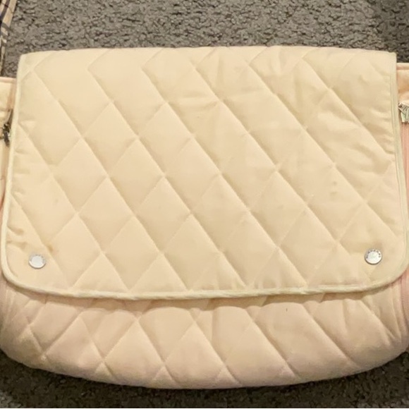Final Sale! Burberry Vintage Y2K Baby Pink Nova Check Quilted Diaper Bag w Pad - Picture 13 of 15